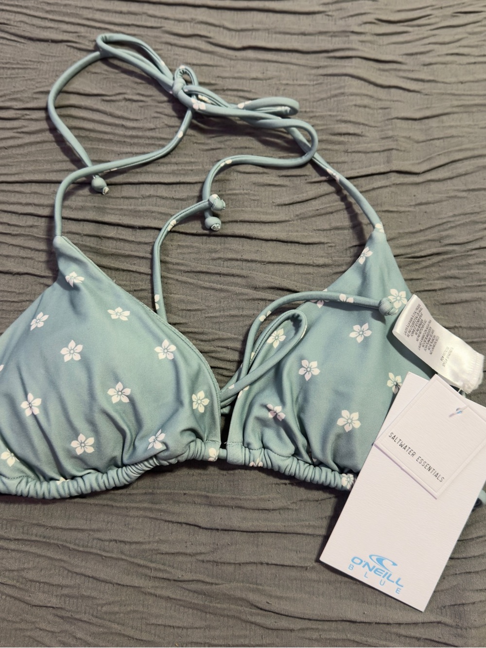 O'Neill Blue Floral Triangle Bikini Top